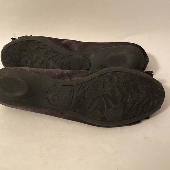 Nine West Open Toe Jeweled Black Satin Fabric Flats sz 9 M - Picture 6 of 8